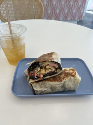 Shawarma Press + Mad Minty Ice Tea  at The Moody Vegan in Los Angeles