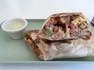 Breakfast burrito   at The Moody Vegan in Los Angeles