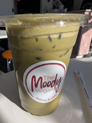 Iced matcha at The Moody Vegan in Los Angeles