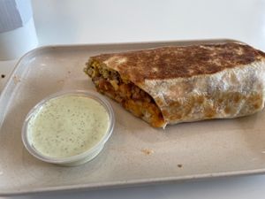This is the second half of my breakfast burrito. (I forgot to take a picture before I began eating.) #Veganuary at The Moody Vegan in Los Angeles