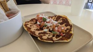 Lahmajune taco at The Moody Vegan in Los Angeles