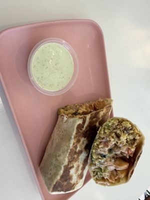 Vegan breakfast burrito   at The Moody Vegan in Los Angeles