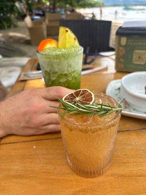 Mezcalita and mint lemonade  at Salsa Brava Restaurante Caribeño in Puerto Viejo De Talamanca