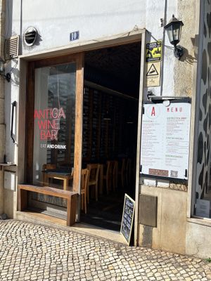 Closer view of outside  at Antiga Wine Bar in Lisbon