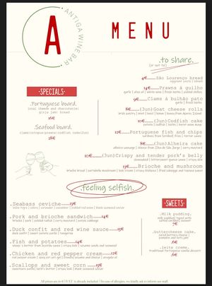   at Antiga Wine Bar in Lisbon