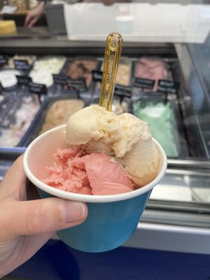 Vegan biscoff and strawberry ice cream - The Treat Stop, Windermere  at The Treat Stop in Windermere