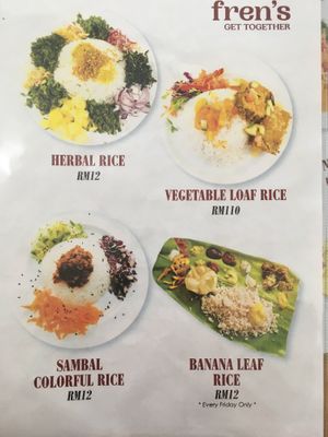 Vegan menu options  at Fren's Get Together  in Kuching