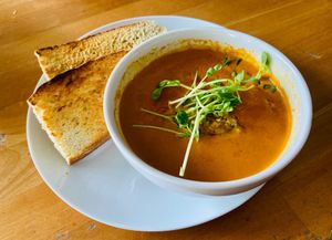 Vegan curry and bread at Fren's Get Together  in Kuching