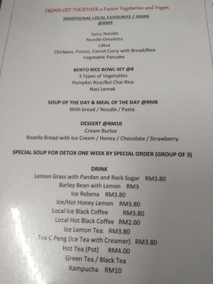 Menu May 2024 at Fren's Get Together  in Kuching