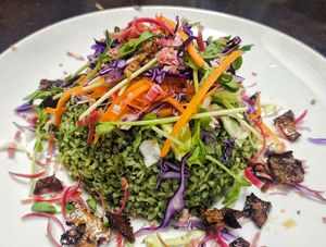 Daun ubi fried rice super flavourful at Fren's Get Together  in Kuching