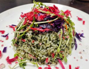 Herbivores 8 herbs fried rice 👍🏻 at Fren's Get Together  in Kuching