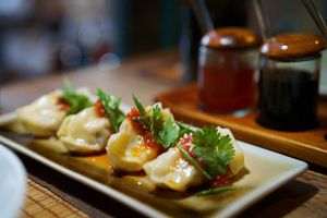 Vegan pot stickers at Ginger Moon in Seminyak