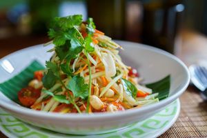 Green papaya salad at Ginger Moon in Seminyak