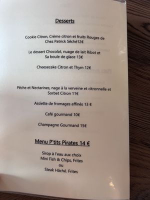 Le menu  at La Barbade in La Baule-escoublac