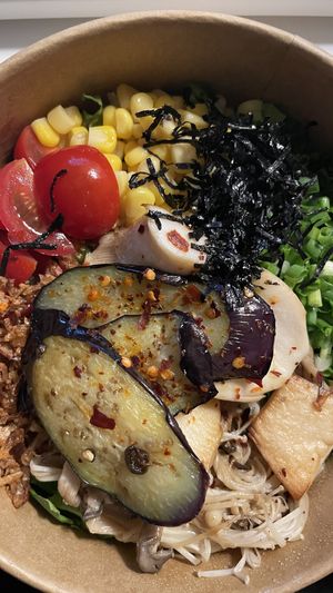 Grilled vege poke bowl  at Greener 그리너 in Seoul