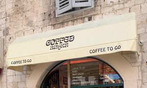 Small café offering vegan alternative milks  at Coffee Biljka in Split