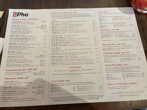 Menú  at Pho  in Milton Keynes