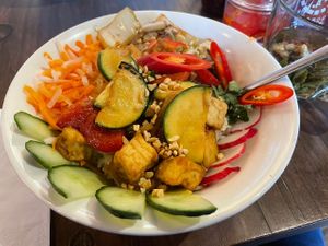 Tofu and vegetable rice bowl  at Pho  in Milton Keynes