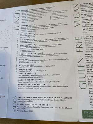 Menu  at The Cowshed Dorset in Poole