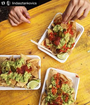 Guacamole con nuestros totopos artesanos cortados a cuchillo  at La Antigua de México in Barcelona