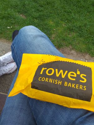 Vegan pasty. at Rowe's Cornish Bakers in Penzance