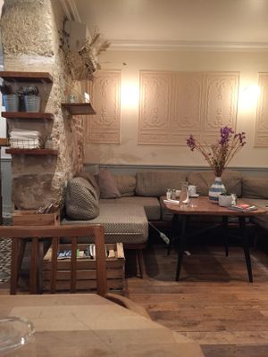 Chill vibe - also, they have AC.  at Cafe Pinson - Marais in Paris