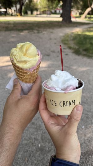 my spoon was broken… 🥲  at Gelato Fratelli in Pula