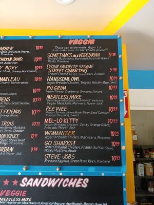 Veggie Menu at Ike's in Cupertino