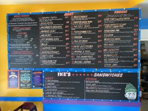 Menu at Ike's in Cupertino