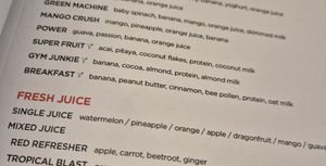 Menu at DPS - Wolfgang Puck  in Tuban