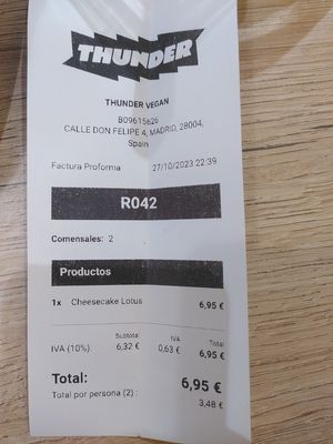  at Thunder Vegan - La Latina  in Madrid