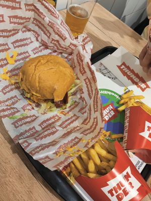 Burger and fries at Thunder Vegan - La Latina  in Madrid