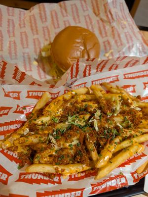 dirty fries with vegan bacon at Thunder Vegan - La Latina  in Madrid