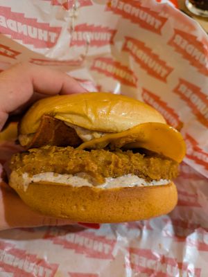Truffle burger at Thunder Vegan - La Latina  in Madrid