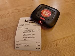 Vibrates and rings when your order is ready at Thunder Vegan - La Latina  in Madrid