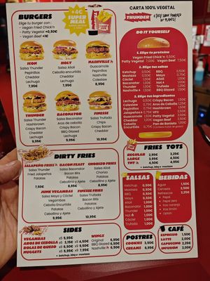 Menu at Thunder Vegan - La Latina  in Madrid