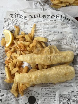 the best vegan fish and chips in Sydney   at Suzy Spoon's Vegetarian Butcher in Marrickville