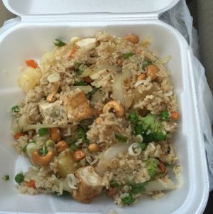 pineapple vegan fried rice at Siamese Street in Stockton