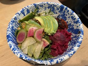 the bowl with avocado and tamarind tomato  at Güero in Portland