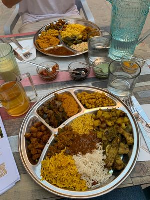 Main dish chosen from the buffet at LunchBox in Beaune