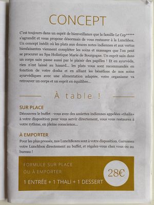 3-course-menu for 28 euros at LunchBox in Beaune