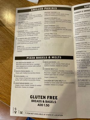 Vegetarian options listed, can customize vegan  at Collegetown Bagels - Pine Tree Rd in Ithaca