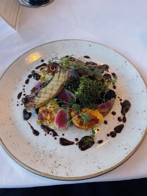 Vegetables with balsamic glaze   at Voyagers in Orange Beach