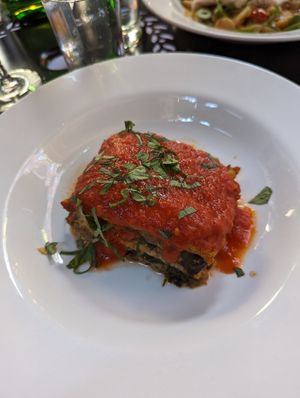 Vegan baked lasagna at Hudson Clearwater in New York City