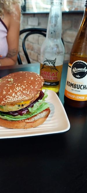Burger + beer & kombucha at Grill'd - Cairns Central in Cairns