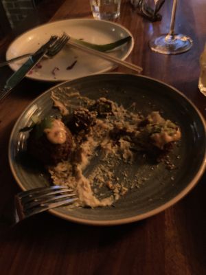 Half eaten falafel bites    at Pinky's in Boston