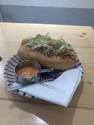 Sesame mushroom kimchi pressed rice Banh mi  at O Plant-based - Nguyễn Đình Chiểu in Ho Chi Minh City