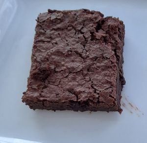 Vegan brownie at Restaurant Mau-Kas in Espoo