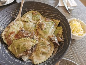 Ravioli mmmm really good. at Ta' Ċetta Brasserie in Ir-rabat Ghawdex