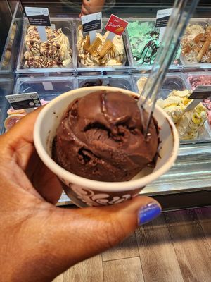 Dark chocolate raspberry at Gelato Mania V&A Waterfront in Cape Town